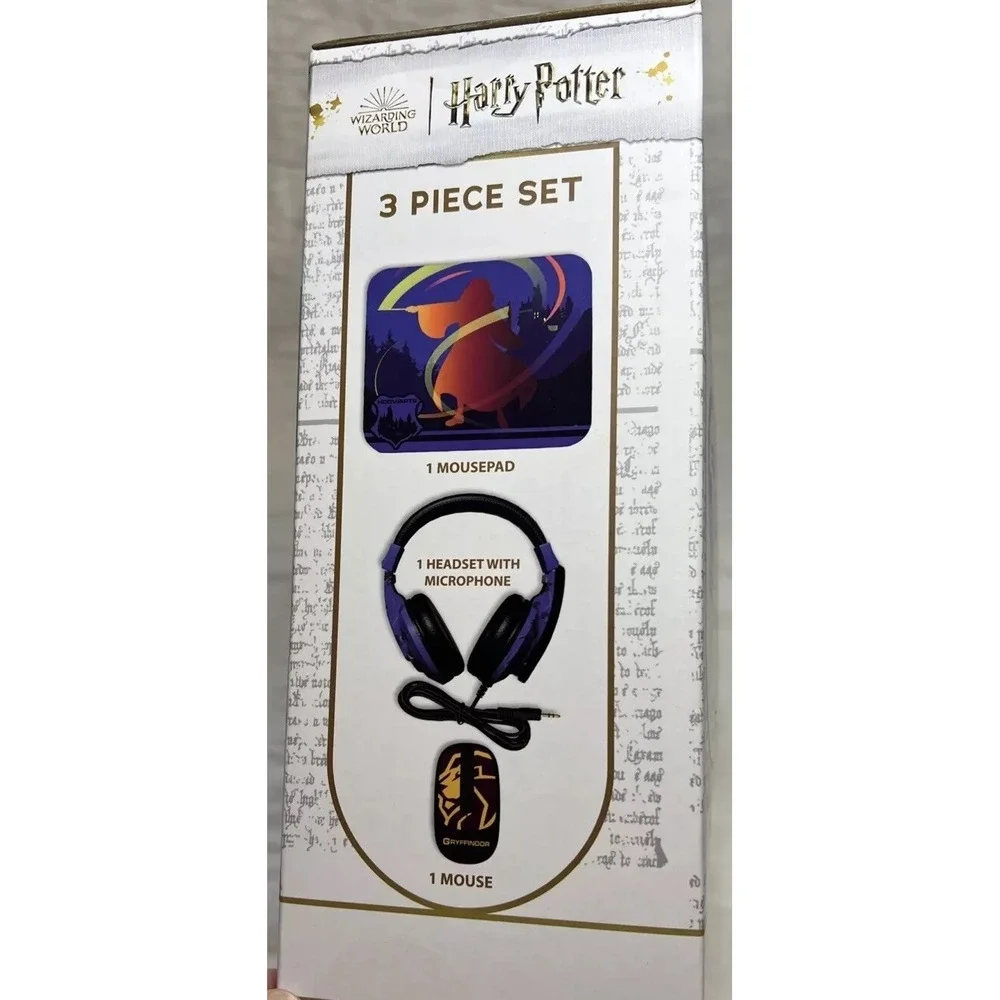 Collectible Harry Potter Headset w/Microphone, Wireless Mouse Pad 3 Piece‎ Set